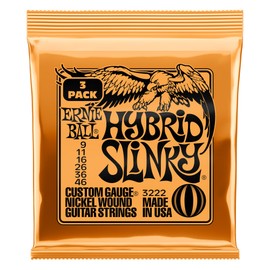 Ernie Ball Hybrid Slinky Nickel Wound Electric Guitar Strings (Pack of 3) 9-46