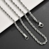 Genérico Collar Cadena Estilo Torzal Acero Inoxidable Unisex Plateado grosor