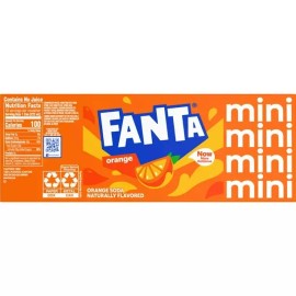 Fanta Orange Fruit Mini Soda, 7.5 fl oz, 10 Pack Cans