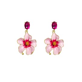 Pink Flower Earrings for Women Spring Earrings Boho Floral Drop Earrings Petal Flower Earrings Jewelry Gifts for Women Girls