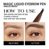 Magic Liquid Eyebrow Pen & Angled Brush Pencil - Waterproof,