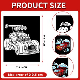 20 Pcs Race Car Coloring Posters DIY Crafts Bulk Color Your Own Race Car Velvet Posters DIY Crafts for Family Time, Arts and Craft, Travel, Quiet Time, Sharing, Parties
