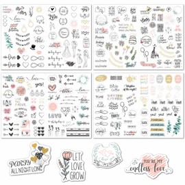 Stickers Wedding Guest Book, 230 Stickers Photo Album Wedding, Vintage Wedding Stickers for Guest Book or Photo Album with Lots of Love Wedding Decoration with Heart