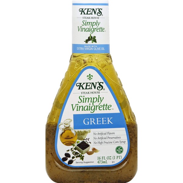 Kens Steak House, Simply Vinaigrette Greek Salad Dressing, 16oz