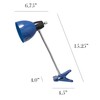 Simple Designs LD2014-BLU-LB 15.25" Adjustable Clip Lamp Light with LED