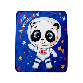 Cobija para Bebe, Calientita con Forro de Borrega, 1 M X 1.13 M, Increíbles Estampados. (Oso Space)