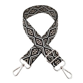 Adjustable Shoulder Strap for Bags, Bag Straps for Changing, Shoulder Strap for Bags, Shoulder Strap 3.8 cm Width with Silver Carabiner Bag Strap for Women's Handbags, Black, M17