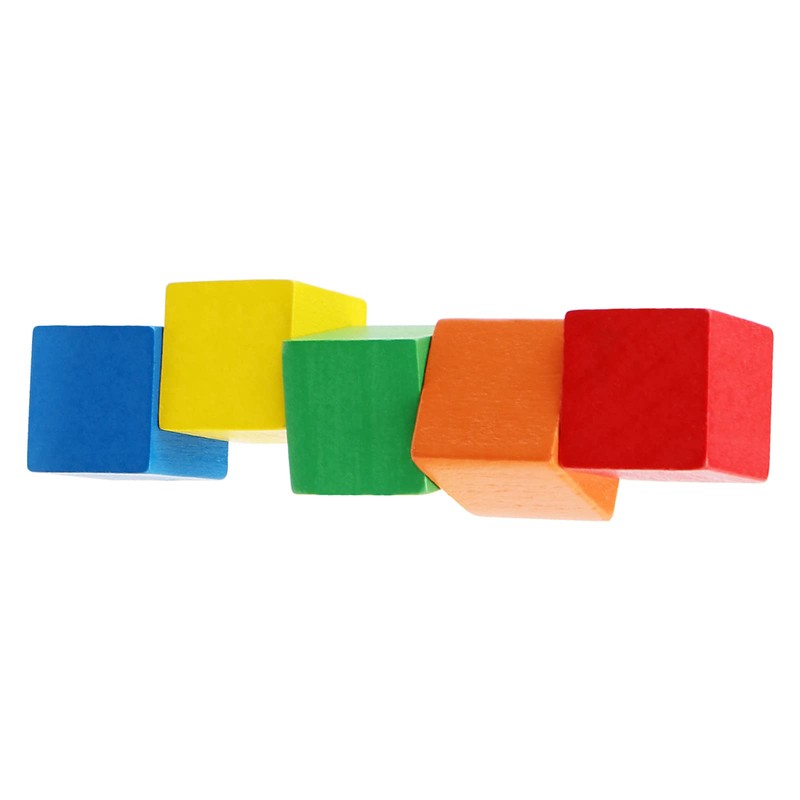 MUKLEI 400 PCS Wooden Blocks, Colorful Cube Blocks 0.8 Inch