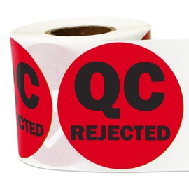 TUCO DEALS QC Rejected Labels, 2" Round, 300/Roll - Inventory Control, Warehouse Management, Organization, Production Environment