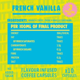 Little's French Vanilla Flavour Nespresso Compatible Coffee Capsules, 10 x 6 pack (60 Capsules) - Nespresso Compatible Coffee Pods - Vegan Friendly, Low Calories, No Added Sugar