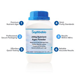 Nutrient Agar Powder – 200 Grams (7.05 oz) – Makes 200-250 Agar Petri Dishes – Easy-to-Use