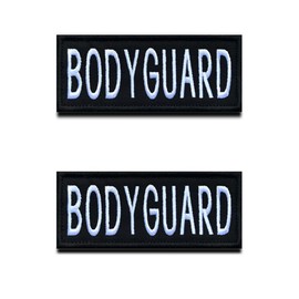 Bodyguard Tactical Dog Emblem Embroidered Badge Service Dog Vests/Harnesses Military Animals Patch for Medium and Large Dogs Vest Harness Clothing Pack of 2