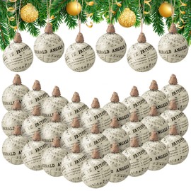 Daifunli 24 Pcs Vintage Music Notes Ornament 2.36'' Musical Christmas Balls Christmas Party Decorations Christmas Hymnal Ornaments Music Themed Hanging Ornaments Musical Notes Christmas Ornament Gift