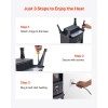 Electric Fireplace Heater 22.8 Inch 1500W Adjustable Flames Freestanding for