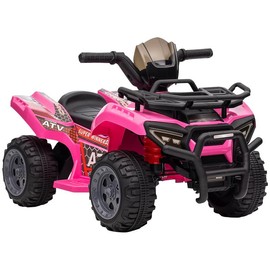 Aosom Kids 4-Wheeler Ride on Car, Motorized Quad, 6V Battery Powered Electric Quad with Songs for 18-36 Months - Color: Pink
