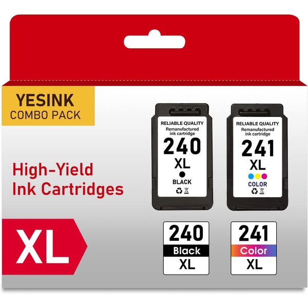 YesInk PG-240XL CL-241XL Ink Cartridges Replacement for Canon 240 241