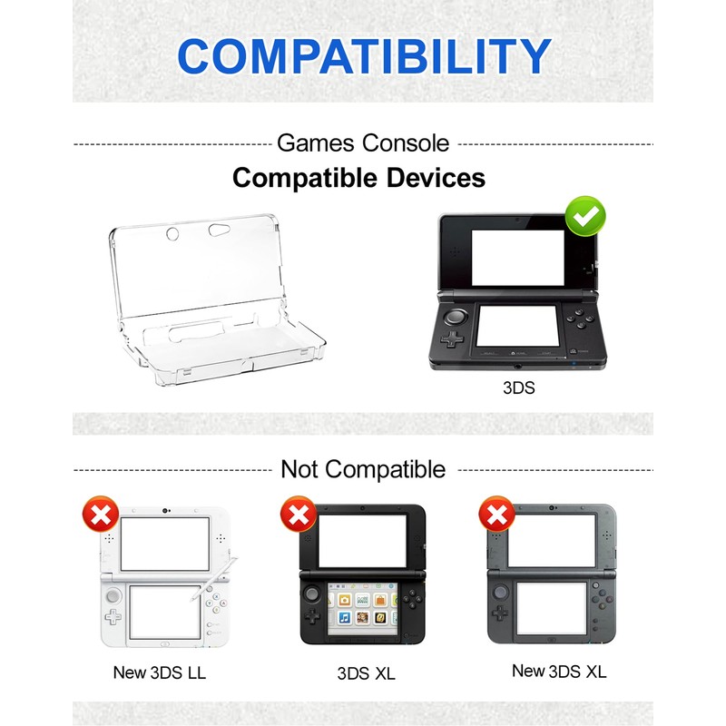 Clear Protective Case for 3DS | Transparent PC Hard Shell