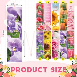 Skyygemm 100 Pcs Happy Mother's Day Bible Verses Bookmarks Bulk Inspirational Scripture Mothers Day Bookmarks Christian Religious Bible Flower Page Clips Church Gift for Women Mom Reading Lover