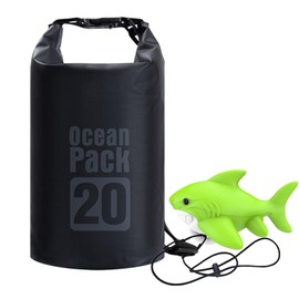 EDSRDPLT Shark-Shaped Anchor Buoy with 20L Waterproof Dry Bag Kayak Anchor Marker Float Set High Visibility Heavy-Duty Roll Top Dry Sack for Gear Protection for Kayaking Boating Jet Ski Paddle Board