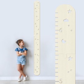 Wooden Growth Chart for Kids,Height Chart for Boy Girls,Measuring Board for Kids Height,for Child's Room,Nursery Decor Decoration Wall Art (Wood color)