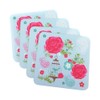 com-four® 16 x Wooden Drinks Coasters, Glass Coasters with Rose