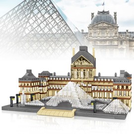 Finger Rock Clamping Blocks Architecture Street View Paris Louvre, World Famous Architecture Model Kit, 3377 Pieces, Mini Building Blocks, Gift Ideas for Adults or Teenagers Collectors