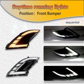 PGTOPONE Switchback White/Amber LED Front Bumper Fog Light DRL Amber Sequential Turn Signal Feature Compatible with Honda Accord 2023-up EX LX EX sport Hybrid EX-L