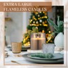 Retisee 6'' x 6'' Extra Large Flameless Candles, 3 Wick