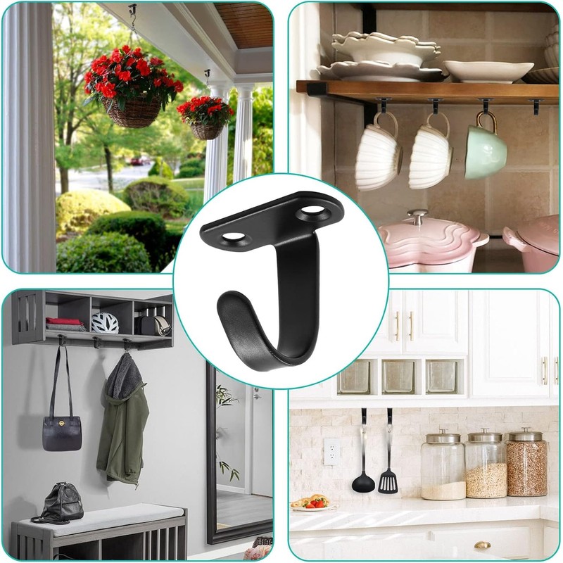 Screw Mount Ceiling Hooks Stainless Steel Under-Shelf Towel Hook Heavy