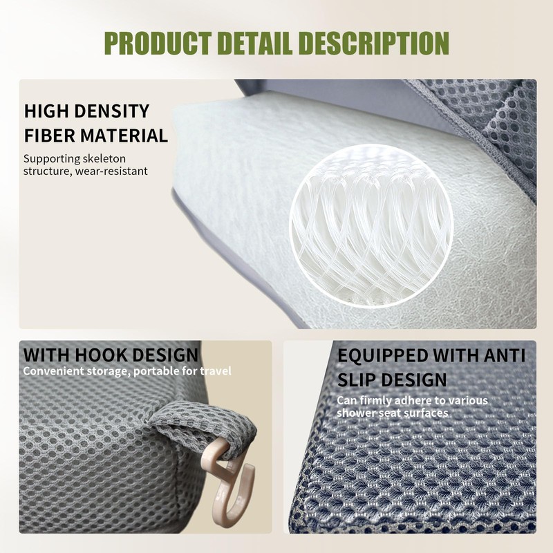 Gwremzlox，Shower Seat Cushion, Soft Chair Pad for Elderly Bathing，Easy to