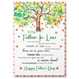 BlinkBlink Fathers Day Card for Father In Law, Father In Law Cards with Seal and Envelope, Father In Law Wishes for Fathers Day