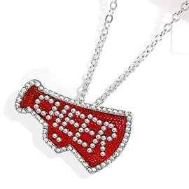 CEMOTY Red Cheer Necklaces for Teen Girls,Cheer Gifts for Girls,Cute Cheerleading Pendant Necklace Jewelry Birthday Christmas Gifts