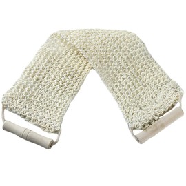 Firecolor Back Shower Scrubber Deep Clean Bath Shower Skin Care Sisal Hemp Strap Back with Wooden Handle (Wood Color)