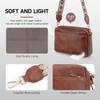 APHISON Small Crossbody Bags for Women, Triple Zip Vegan Leather