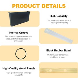 1 Pack 4L Bee Pro Feeder, Beehive Frame Feeder Deep Frame Water Feeder for Beekeeping Bee Feeding Tools-10 Frame
