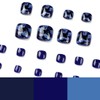 Glossy False Toenails 24PCS Blue Glitter False Toe Nails Full