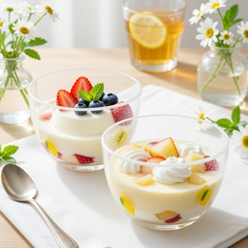 Potchen 2 Pcs Lemon Kitchen Decor Glass Bowls, Summer Decorative
