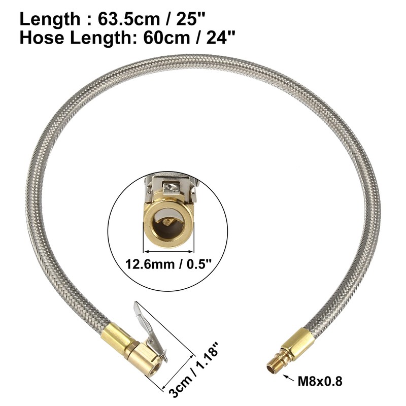 X AUTOHAUX 60cm 24" Car Tire Air Inflator Hose Adapter