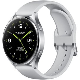 Xiaomi Watch 2 Bluetooth Smartwatch 1.43" AMOLED With WearOS GNSSS 5ATM - NEW - Silver with Gray TPU Strap