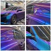 AuMoHall Purple Blue Chameleon Glossy Car Vinyl Wrap Sticker Sparking