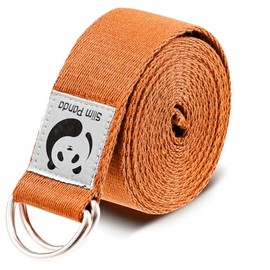 Slim Panda Yoga Strap for Stretching,Cotton Yoga Strap with Adjustable D-Ring Buckle,Non-Elastic Yoga Belt for Pilates,Gym Workouts,Physical Therapy,Improve Flexibility