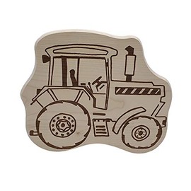 DEKOFANT Children's Wooden Breakfast Board with Tractor Bulldog Design Approx. 26 x 22 x 1.5 cm