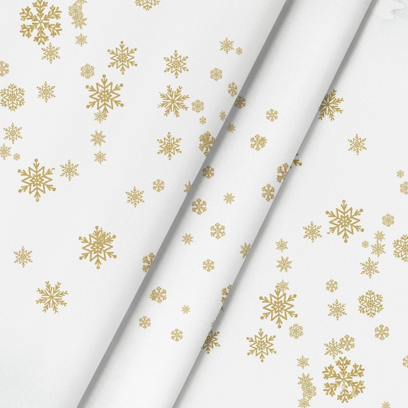 Artoid Mode Gold Snowflakes Trees Deer Christmas Table Cloth, Round