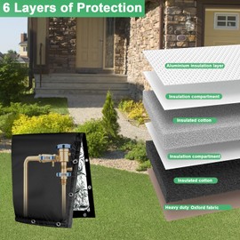 Backflow Preventers Protection, 16”W x 26”H Backflow Winter Cover, Insulated Cover Pouch for Irrigation Backflow Valve, Sprinkler Valves in Snow or Sun Exposure, Winterizing Backflow Preventers – Sand