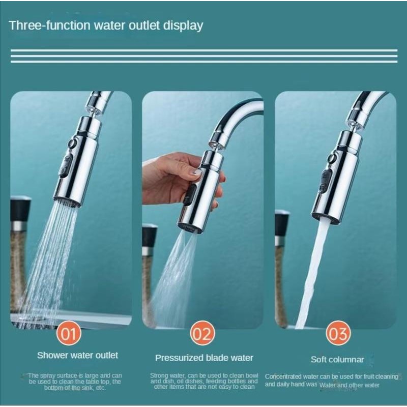 Kitchen faucet multi-functional universal adjustment scraping nozzle