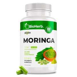 BioHerb® | Moringa Organica 100% Pura | 180 Cápsulas de 500 mg | Superalimento de Origen Natural | Suplemento Alimenticio | Calidad Premium