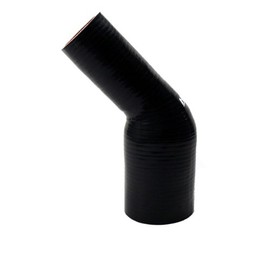 HPS HTSER45-200-250-BLK Silicone High Temperature 4-ply Reinforced 45 degree Elbow Reducer Coupler Hose, 55 PSI Maximum Pressure, 4" Leg Length on each side, 2" > 2-1/2" ID, Black