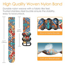 Fintie Bands Compatible with Galaxy Watch 3 41mm, 20mm Premium Soft Nylon Replacement Strap Band Wristband, Cartoon Floral