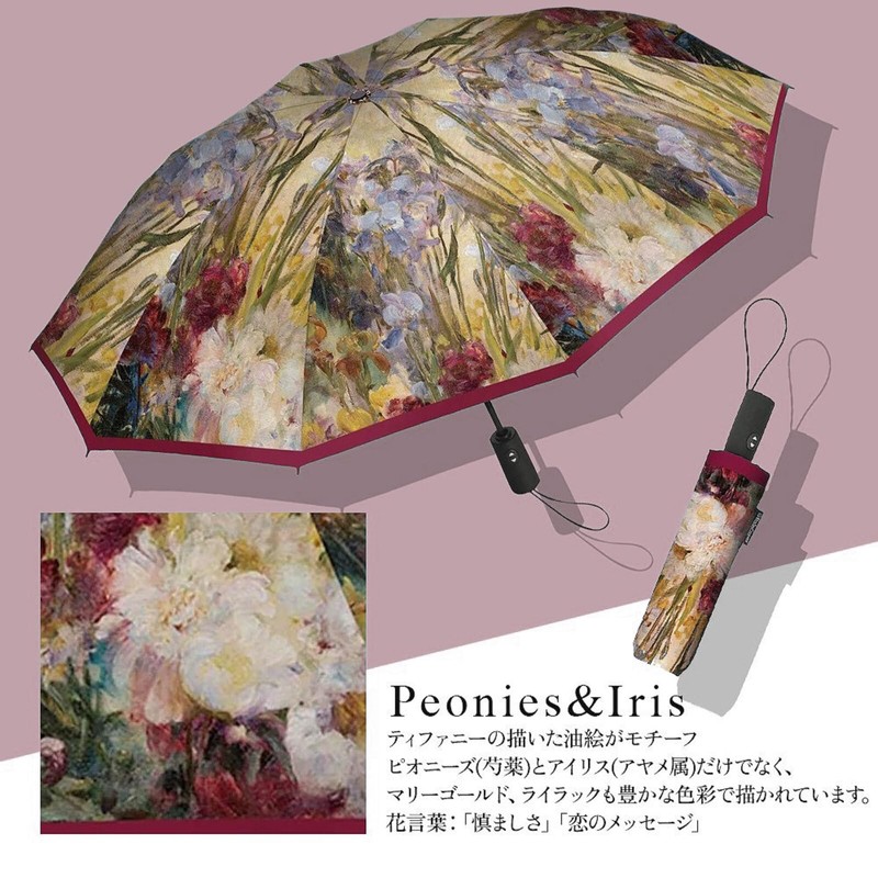 RainCaper 晴雨兼用 折りたたみ傘 自動開閉 レディース ステンドグラス正規品 ステンドグラス 傘 ブランド レディース
