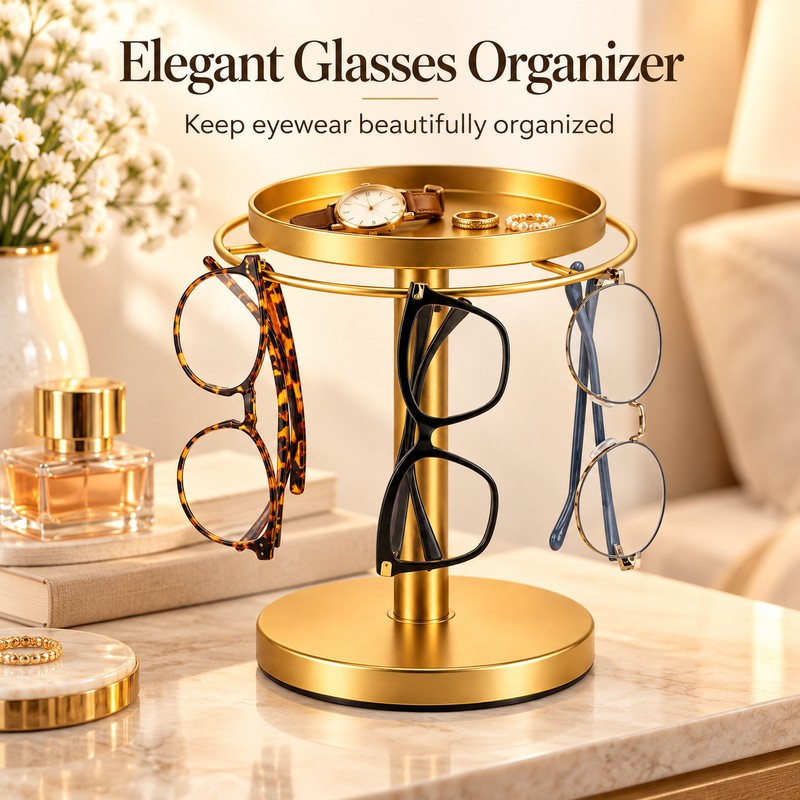 360° Rotating Eyeglass Stand for Organization – Space-Saving Stackable Glasses